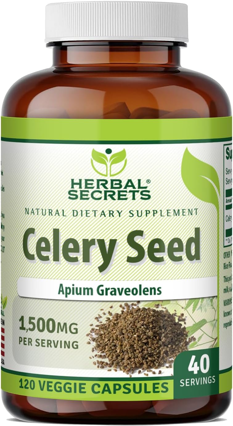 Herbal Secrets Celery Seed Extract 1500 mg, 120 Veggie Capsules by Herbal Secrets - American Made