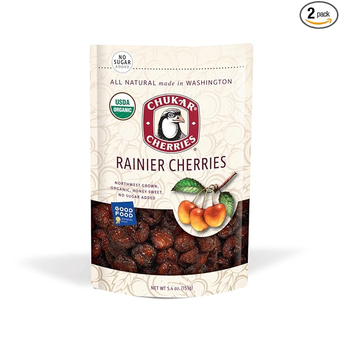 Chukar Cherries Organic Dried Rainier Cherries Pack of 2 by Chukar Cherries - American Made