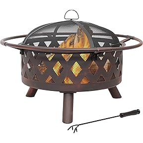 Bond Manufacturing Aramis 30 Inch Round Wood Burning Steel Fire Pit by Bond Manufacturing - American Made