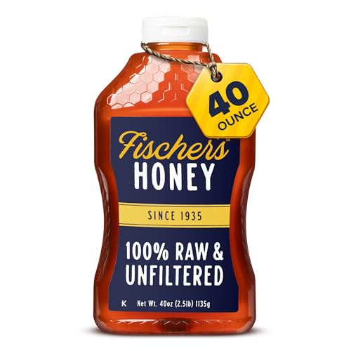 Fischer’s 100% Pure, Raw & Unfiltered Honey - All-Natural Sweetener - Rich Flavor Profile, Packed with Nutrien by Fischer's - American Made