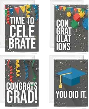 Canopy Street Colorful Graduation Cards 24-Pack by Canopy Street - American Made