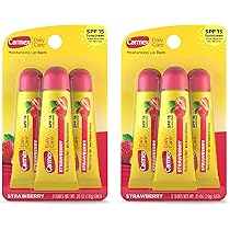 Strawberry Lip Balm Tubes SPF 15 3-Count 2-Pack by Carmex - American Made
