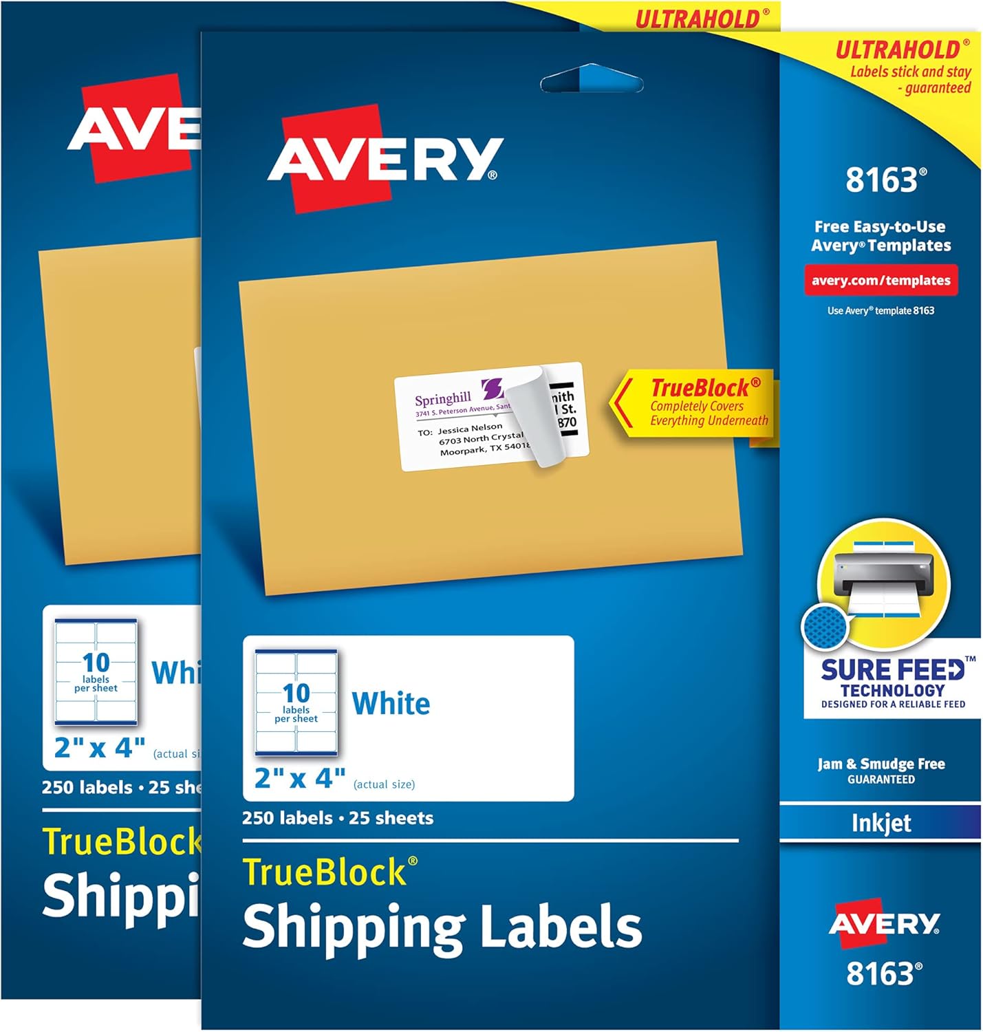 Avery Shipping Labels with TrueBlock Technology 500-Count by Avery - American Made