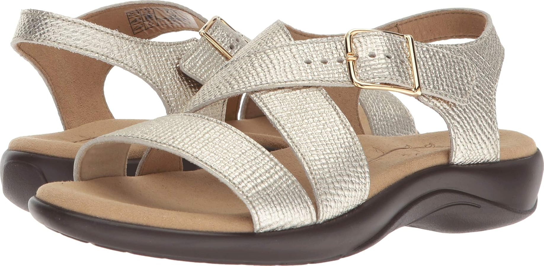 SAS Laguna Women's Flat Sandal Gold Linen by SAS - American Made