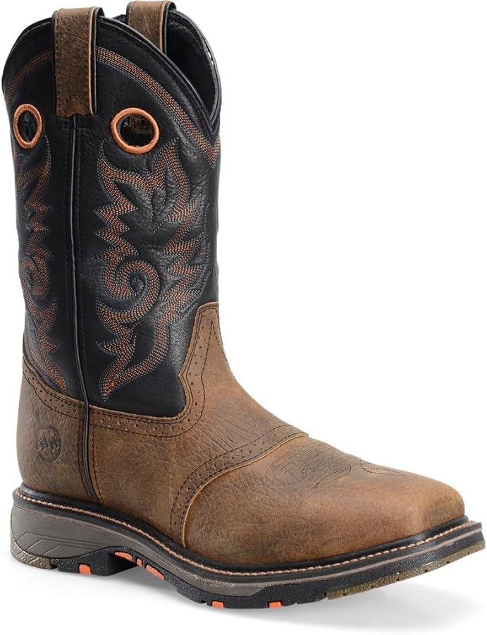 Double-H Men's Wide Square Toe Western Boot by Double-H Boots - American Made