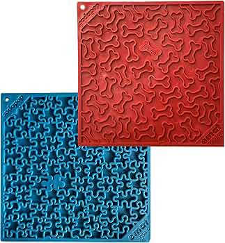 SodaPup Bones and Jigsaw eMat Lick Mat Bundle 2-Pack Made in USA by SodaPup - American Made