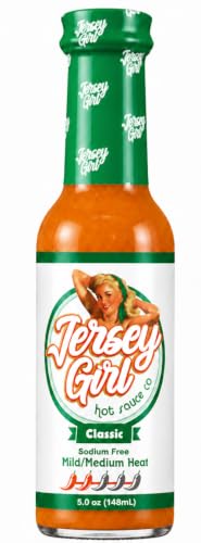 Jersey Girl Habanero Hot Sauce 5oz (Classic) Made with 4 Pepper Varieties (No Added Salt/Sodium Free) by Jersey Girl Hot Sauce Co. - American Made
