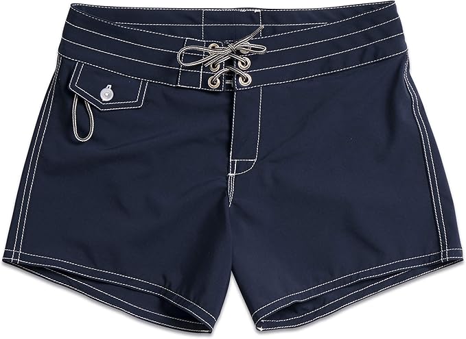 Birdwell Women's Stretch Boardshorts Long Length Black by Birdwell Beach Britches - American Made