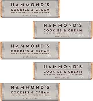 Hammond's Candies Gourmet Chocolate Bars Cookies and Cream 5-Pack by Hammond's Candies - American Made