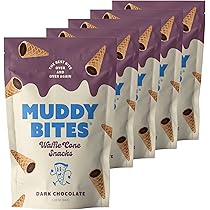 Muddy Bites Dark Chocolate Waffle Cone Snacks, 5 Bags by Muddy Bites - American Made