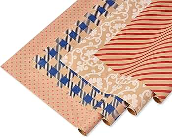 American Greetings Wrapping Paper for All Occasions Kraft Designs 4 Rolls 80 sq ft by American Greetings - American Made