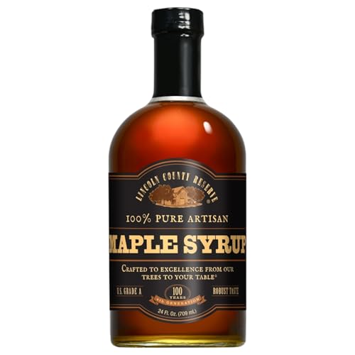 Pure Maple Syrup, 24 Oz Glass Bottle, Grade A Dark, Bold, Robust Flavor, (Formerly Grade B) Artisan Maple Syru by Lincoln County Reserve - American Made