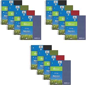 Roaring Spring Environotes Recycled Spiral Notebook 5 Subject 12 Pack Made in USA by Roaring Spring Paper Products - American Made