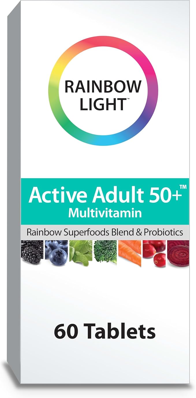 Rainbow Light Active Adult 50+ High-Potency Multivitamin with Superfoods 60ct by Rainbow Light - American Made