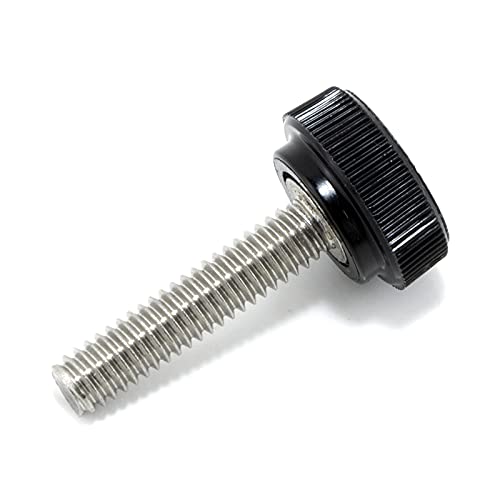 TSD #8-32 x 3/4" Stainless Thumb Screw Black Round Knob USA (4 Pack) by Thumb Screw Depot - American Made