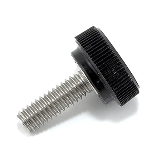 TSD #8-32 x 1/2" Stainless Thumb Screw Black Round Knob USA (4 Pack) by Thumb Screw Depot - American Made