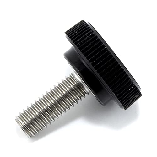 TSD #10-32 x 1/2" Stainless Thumb Screw Black Round Knob USA (4 Pack) by Thumb Screw Depot - American Made