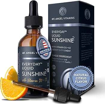 Mt. Angel Vitamins Vegan Vitamin D3 and K2 Liquid 5000 IU by Mt. Angel Vitamins - American Made