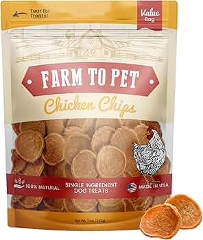 Farm To Pet Chicken Chips Training Treats for Dogs Made in USA by Farm to Pet - American Made
