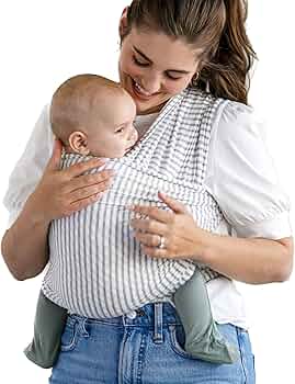Solly Baby Wrap Carrier, Natural + Grey Stripe by Solly Baby - American Made
