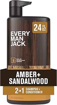 Every Man Jack 2-in-1 Shampoo + Conditioner Amber Sandalwood 24oz by Every Man Jack - American Made