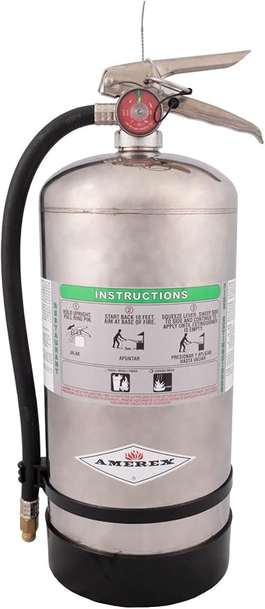 Amerex C260 Class K Wet Chemical Fire Extinguisher for Kitchen Use by Amerex - American Made