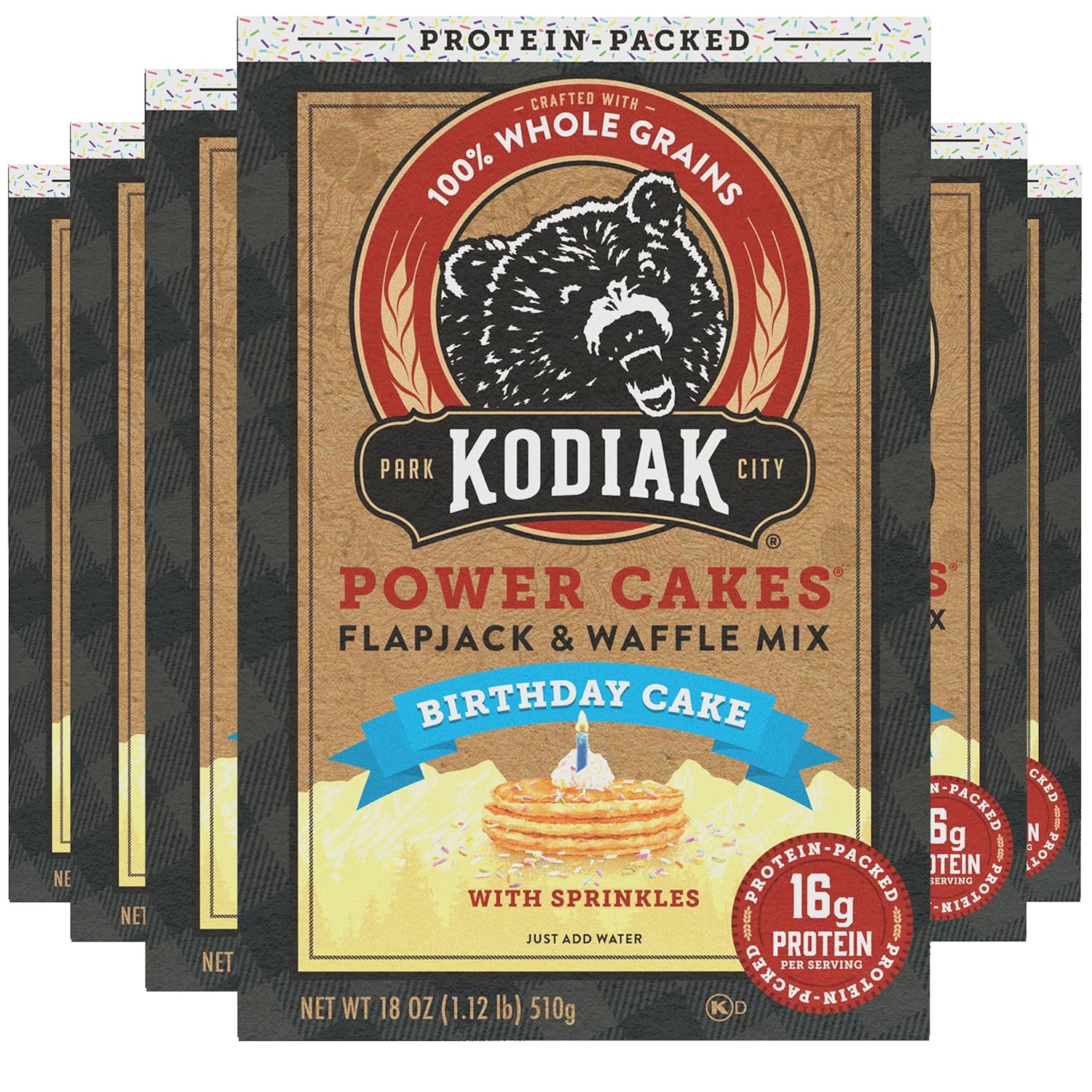 Kodiak Cakes Birthday Cake Pancake & Waffle Mix, Pack of 6 by Kodiak Cakes - American Made