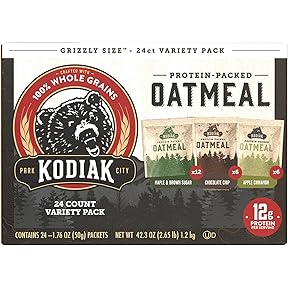 Kodiak Cakes Instant Oatmeal Packets Variety Pack 24-Count by Kodiak Cakes - American Made