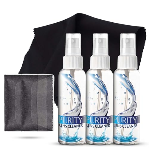 Purity Eyeglass Lens Cleaner Kit - 3 x 1oz Spray + 2 Microfiber Cloths by Purity Lens Cleaner - American Made