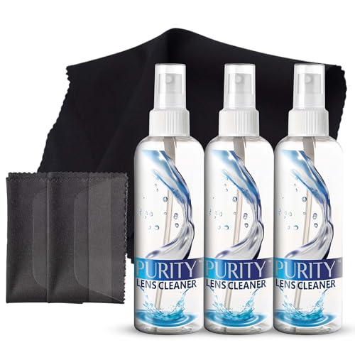Purity Eyeglass Lens Cleaner Spray Kit - 3 x 8oz Lens Cleaner Spray Bottle by Purity Lens Cleaner - American Made