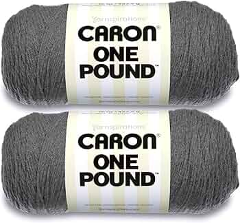 Caron One Pound Yarn, Med Gray Mix, 2 Pack by Caron - American Made
