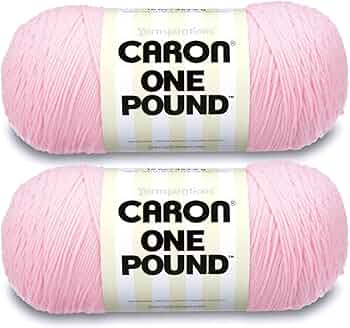 Caron One Pound Yarn, Soft Pink, 2 Pack by Caron - American Made