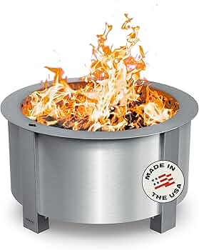 Breeo X Series 24 Smokeless Fire Pit Stainless Steel by Breeo - American Made