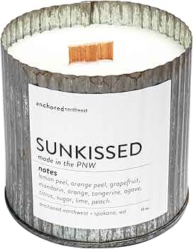Anchored Northwest Sunkissed Scented Candle, 10 oz. Cedar Wood Wick by Anchored Northwest - American Made