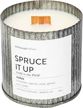 Anchored Northwest Spruce It Up Scented Candle, 10 oz. Cedar Wood Wick by Anchored Northwest - American Made