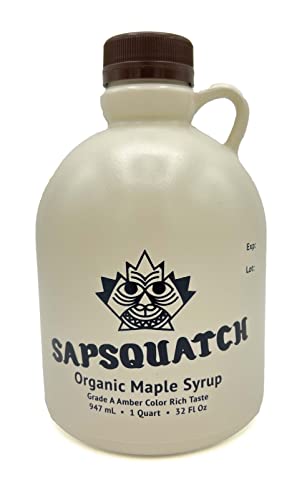 Sapsquatch Organic Maple Syrup - Quart - Grade-A Amber Rich by Sapsquatch - American Made