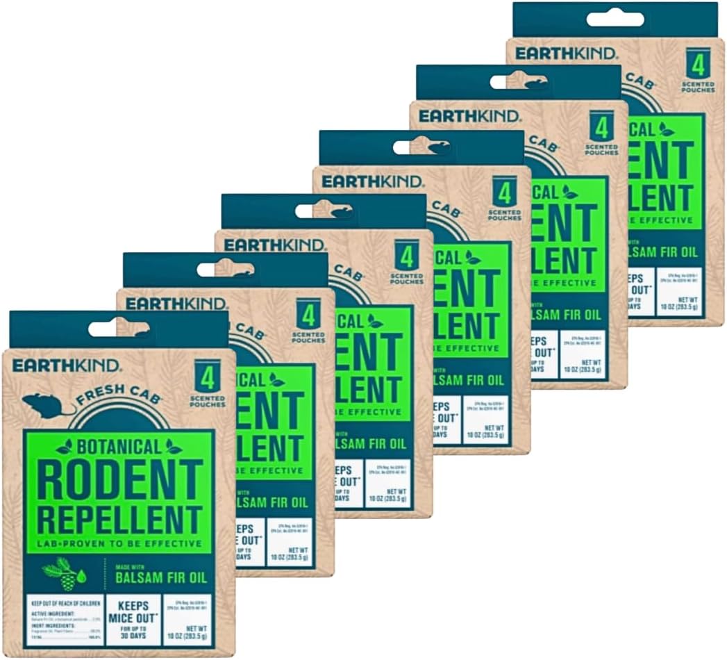 Fresh Cab Botanical Rodent Repellent, 24 Scent Pouches (6 Packs of 4) by EarthKind - American Made