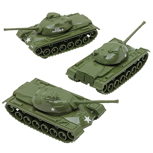TimMee Toy Tanks for Plastic Army Men - OD Green WW2 3pc by Tim Mee Toy - American Made