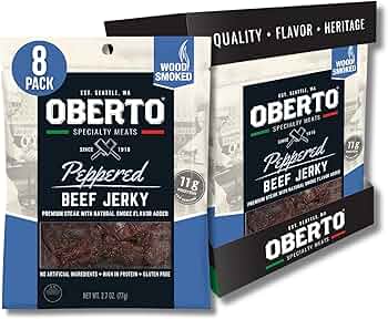 Oberto Specialty Meats Peppered Beef Jerky 2.7oz Pack of 8 by Oberto - American Made