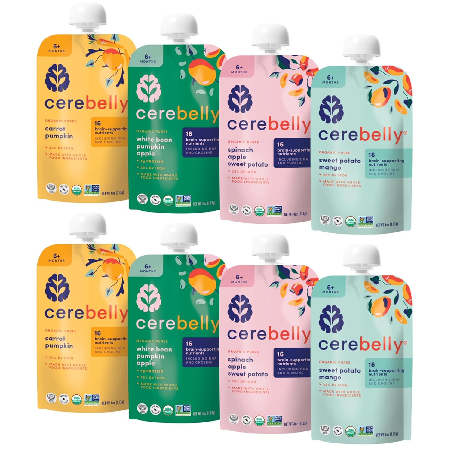 Cerebelly Organic Baby Food Variety Pack 8-Count by Cerebelly - American Made