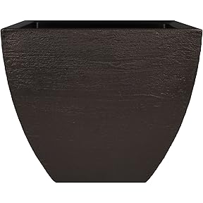 Tusco Products Modern Square Planter 16-Inch Black 2-Pack by Tusco Products - American Made