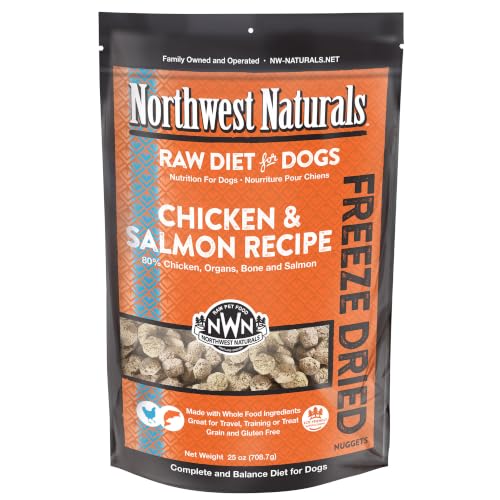 Northwest Naturals Freeze-Dried Chicken & Salmon Dog Food - Bite-Sized Nuggets - Grain-Free, High-Protein, Raw by Northwest Naturals - American Made