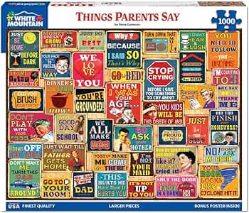 White Mountain Puzzles Things Parents Say 1000 Piece Nostalgic Jigsaw Puzzle by White Mountain Puzzles - American Made