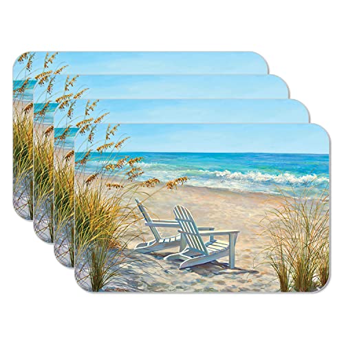 Counterart Ocean View Reversible Easy Care Placemat 4 Pack by CounterArt - American Made