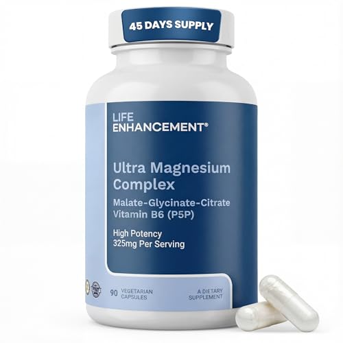 Life Enhancement Ultra Triple Magnesium Complex - 325 mg - with B6, Glycinate, Malate & Citrate - Magnesium Su by Life Enhancement - American Made