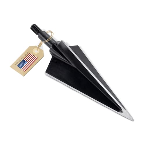 Vantage Point Archery VPA 1 1/8" 3 Blade 175 Grain 3-Blade Broadhead, Screw-in, 1045 Carbon Tool Steel 50-52 R by Vantage Point Archery - American Made