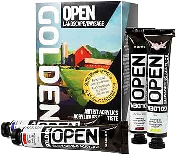 Golden OPEN Slow-Drying Acrylics 8-Color Landscape Set by Golden Artist Colors - American Made