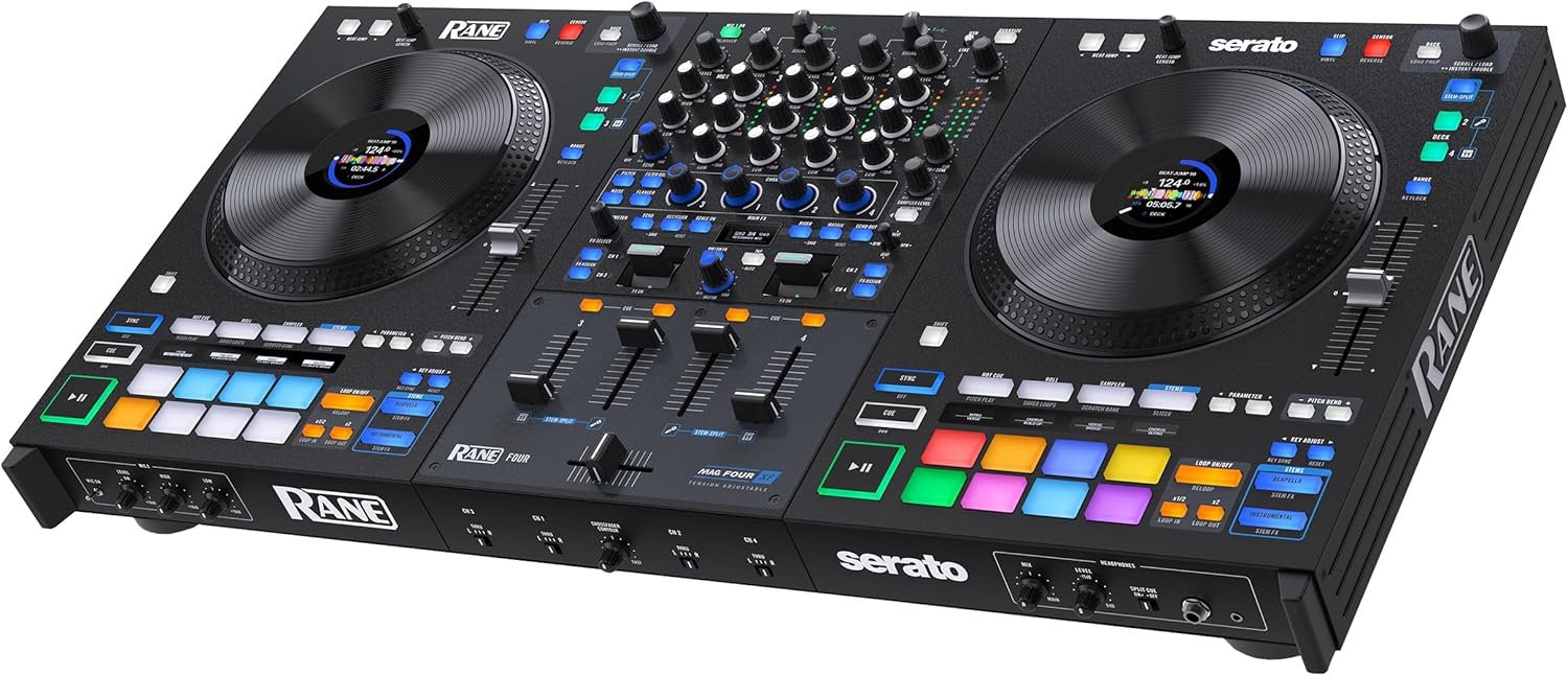 RANE FOUR Stems DJ Controller with 4 Decks and 8.5-Inch Jog Wheels by Rane - American Made