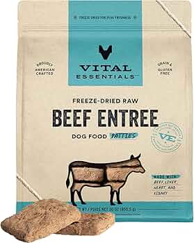 Vital Essentials Freeze-Dried Raw Dog Food, Beef Mini Patties by Vital Essentials - American Made