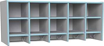 Jonti-Craft Rainbow Accents 10 Section Wall Mount Coat Locker Coastal Blue by Jonti-Craft - American Made